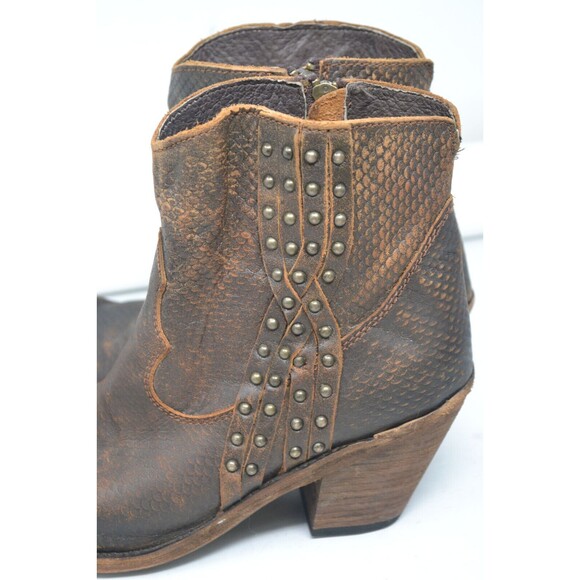 Liberty Black Womens Studded Leather Ankle Boots Size 10 LB-71232 vintage canela - Picture 7 of 16